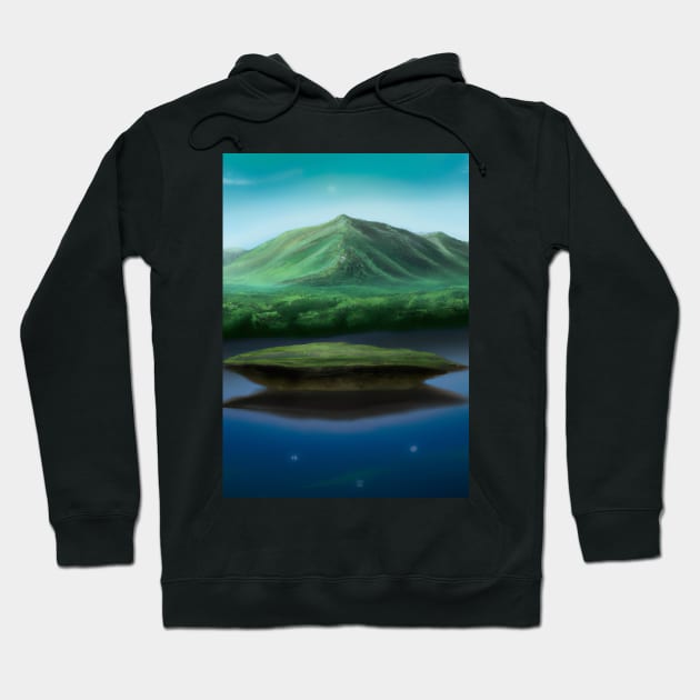 Flying Island Outer Space Hoodie by maxcode